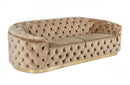 Divani Casa Murdoch Glam Beige and Gold Fabric Sofa