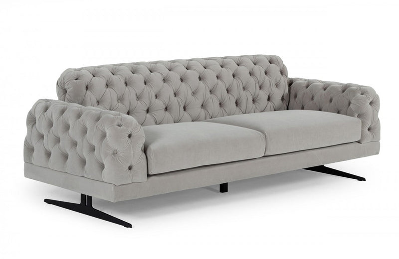 Divani Casa Sepulveda Modern Grey Fabric Sofa