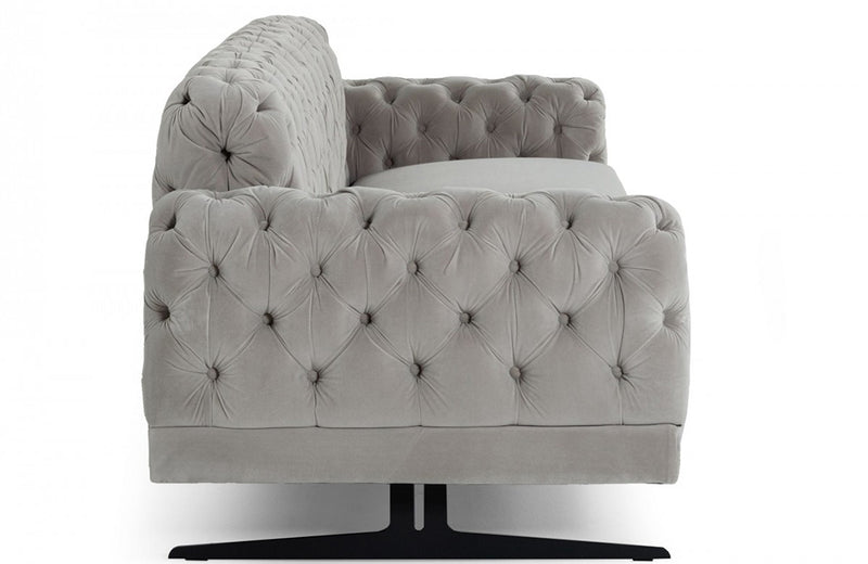 Divani Casa Sepulveda Modern Grey Fabric Sofa