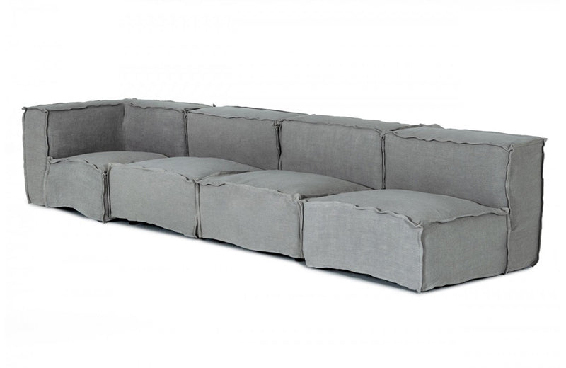 Divani Casa Navstar Contemporary Modular Grey Fabric Sectional Sofa