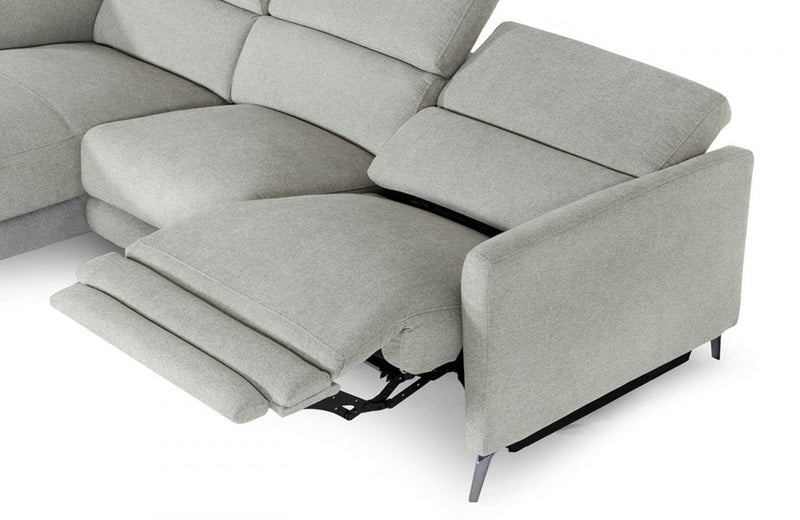 Divani Casa Lupita - Modern Grey Fabric Sectional Sofa