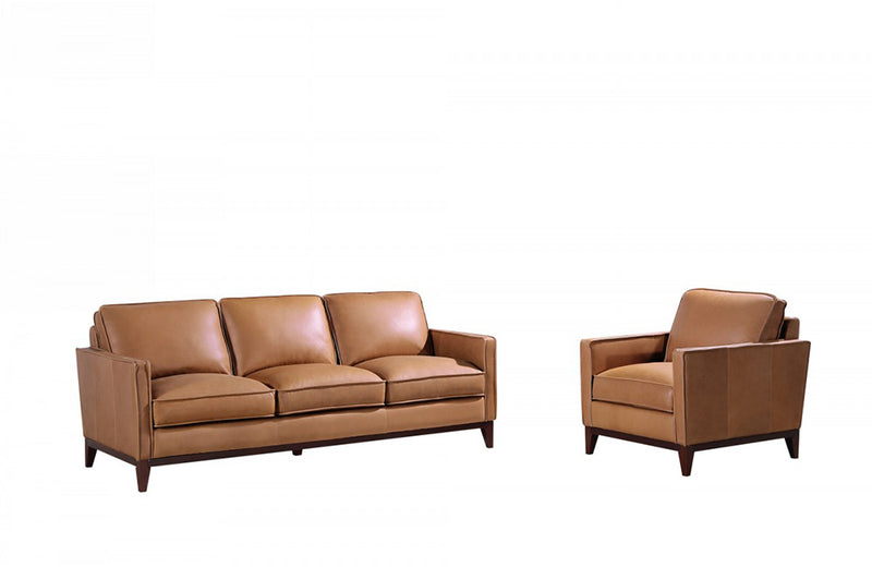 Divani Casa Naylor Modern Brown Italian Leather Split Sofa