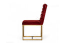 Modrest Barker Modern Red & Brush Gold Dining Chair (set of 2)