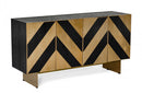 Modrest Perret Glam Black Ash & Brushed Brass Modern Buffet