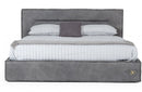 Coronelli Collezioni Hollywood Italian Contemporary Grey Leather Bed