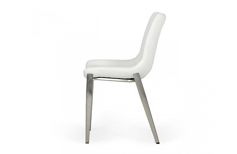 Modrest Frasier Modern White Eco-Leather Dining Chair (Set of 2)