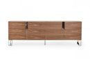 Modrest Gilroy Modern Walnut & Stainless Steel Buffet