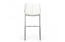 Modrest Dave Modern White Leatherette Bar Stool (Set of 2)