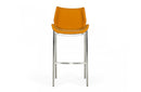 Modrest Dave Modern Orange Leatherette Bar Stool (Set of 2)