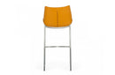 Modrest Dave Modern Orange Leatherette Bar Stool (Set of 2)