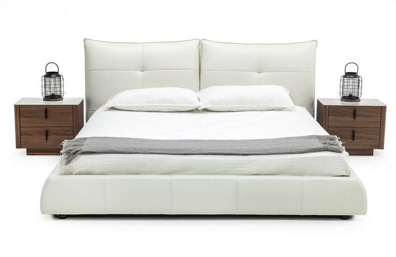 Modrest Patrick Modern White Leather Bed