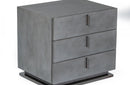 Modrest Buckley Modern Grey & Black Stainless Steel Bed w/ Nightstands