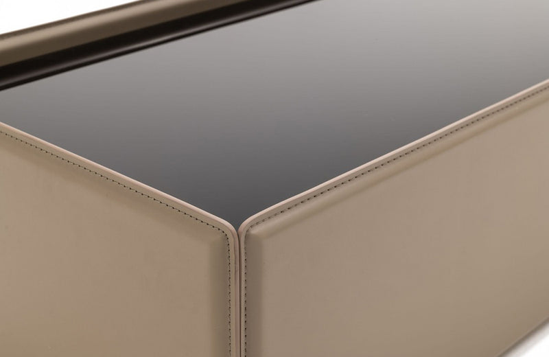 Modrest Vargas Modern Beige Leatherette Coffee Table