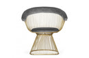 Modrest Lauren Grey Velvet and Brushed Gold Dining Chair