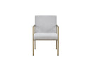 Modrest Burnham Modern White & Brass Arm Dining Chair