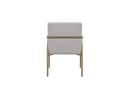 Modrest Burnham Modern White & Brass Arm Dining Chair