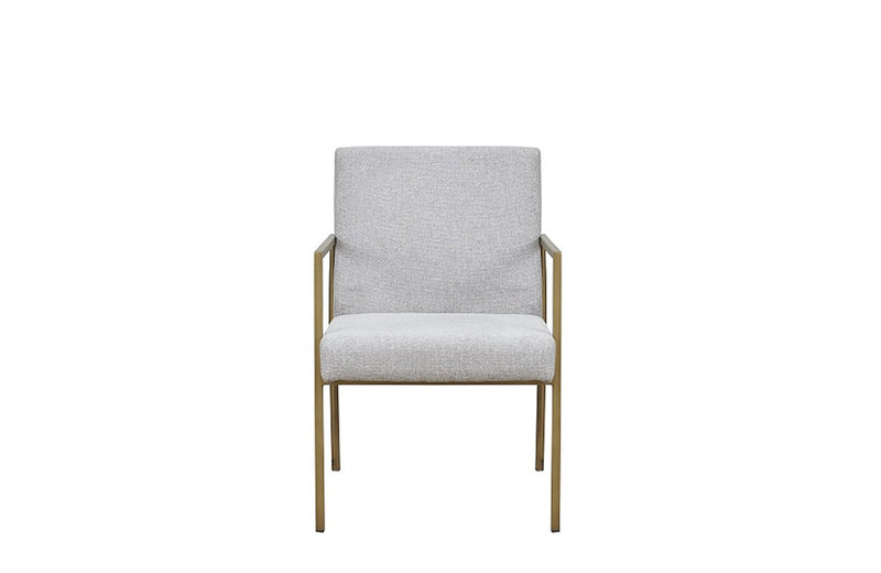 Modrest Burnham Modern White & Brass Arm Dining Chair