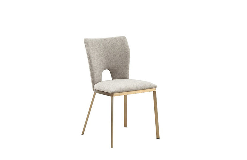 Modrest Burton Modern Beige & Brass Dining Chair Set of 2