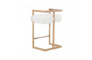 Modrest Halifax Modern White Faux Fur and Rosegold Counter Stool