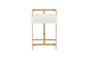 Modrest Halifax Modern White Faux Fur and Rosegold Counter Stool