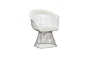 Modrest Chandler Modern  White Shepra and Matte Silver Dining Chair