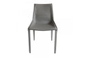 Modrest Halo Modern Light Grey Saddle Leather Dining Chair Set of Two