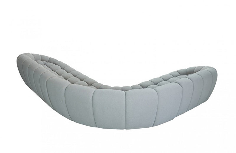 Divani Casa Yolonda Modern Light Grey Curved Sectional Sofa