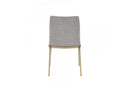 Modrest Brent Contemporary Light Grey Fabric + Brass Dining Chair Set of 2