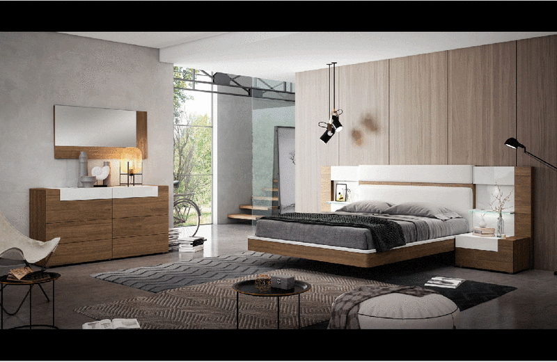 Montgomery Walnut & White Modern Bedroom
