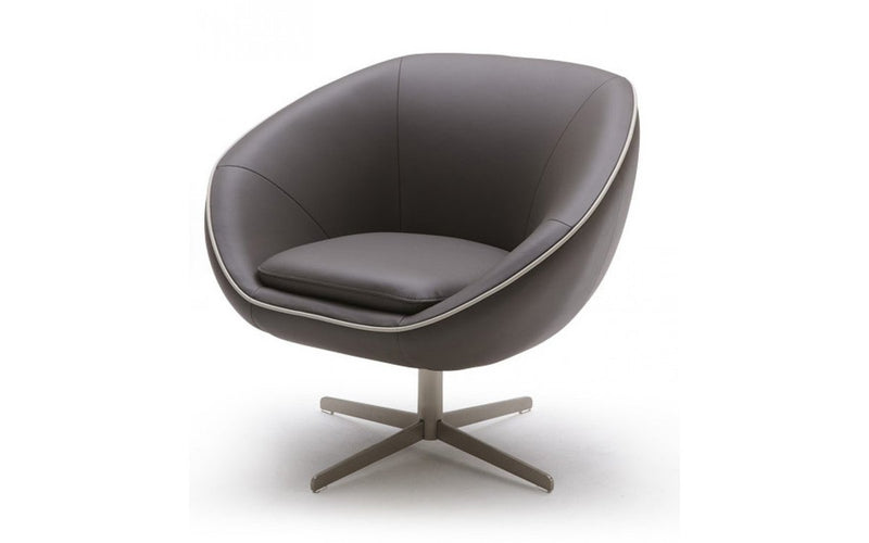 Divani Casa Willow Modern Leather Swivel Lounge Chair
