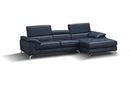 RIALTO Blue Premium Leather Sectional Sofa
