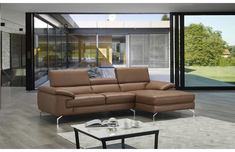 RIALTO Caramel Premium Leather Sectional Sofa
