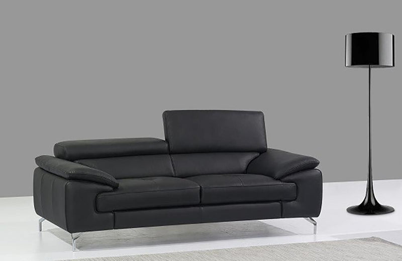 William Premium Leather Sofa in Black