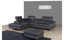 A973 Black Premium Leather Sectional Sofa