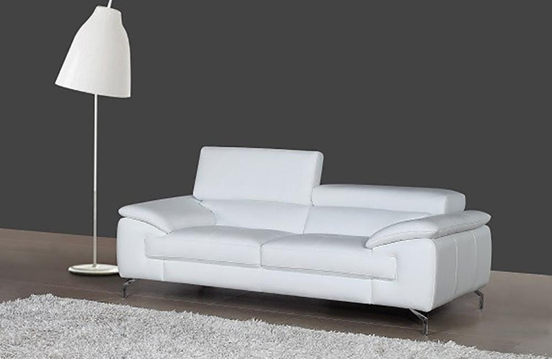 William Premium Leather Sofa in White