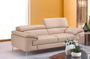William Premium Leather Loveseat in Peanut