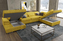 Alpine-X Fabric Sectional U-shape with bed and storage by Nordholtz
