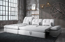 Alpine Fabric Sectional Sofa Bed and Storage in Light Grey Stain Resistant Fabric