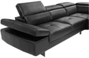 Jaxon Black Leather Sectional Sofa
