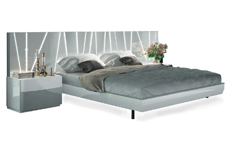 Raleigh White and Light Gray Bed