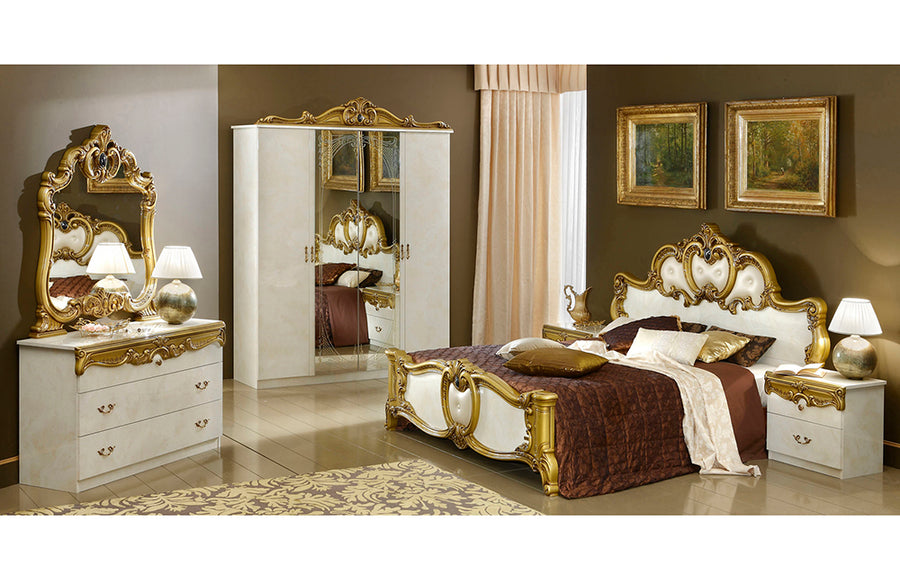 Barocco Ivory w/Gold Bedroom | Paramus Mega Furniture Barocco Ivory w/Gold Bedroom | Paramus Mega Furniture