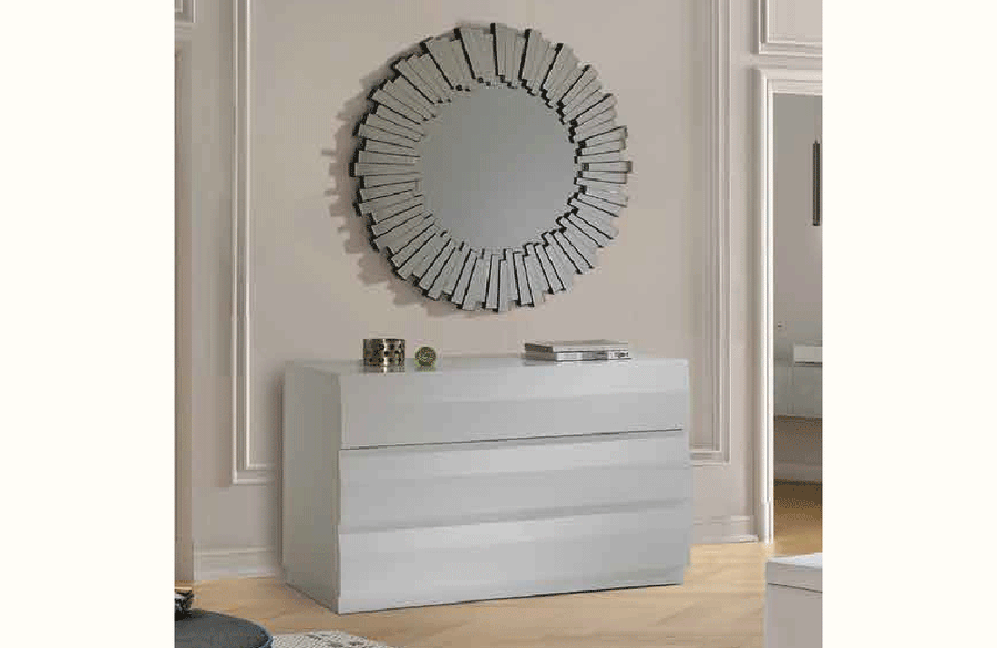 C-152 White Dresser & E-100 Mirror | Paramus Mega Furniture