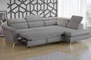 Berlin Grey Leather Sectional with bed and storage