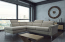 Berlin Beige Fabric Sectional with bed and storage