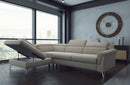 Berlin Beige Fabric Sectional with bed and storage
