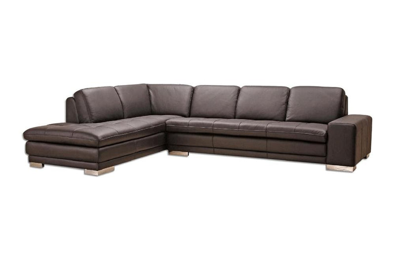 Damara Brown Leather Sectional Sofa