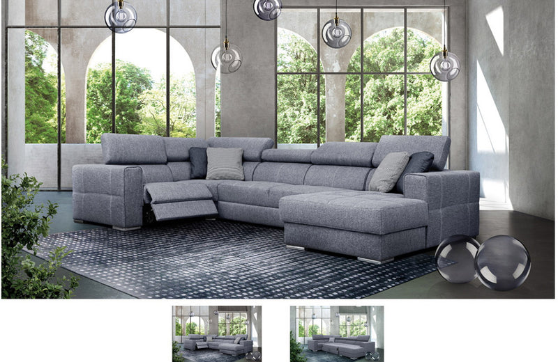 Quartz Sectional Right Sofa with Electric Recliner and Bed
