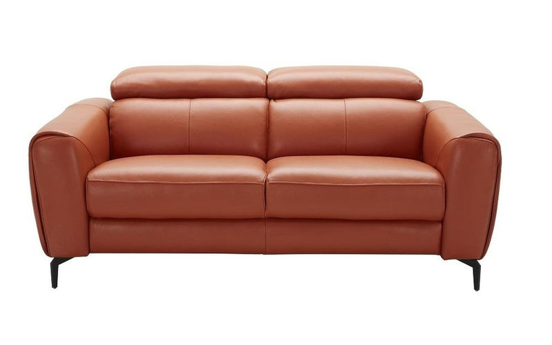 Cooper Orange Leather Sofa Set
