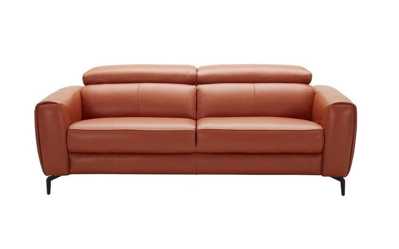 Cooper Orange Leather Sofa Set