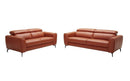 Cooper Orange Leather Sofa Set
